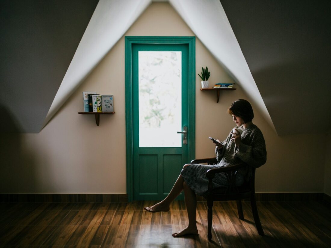 A lady enjoying between floor insulation in a Melbourne home to enhance energy efficiency and comfort